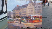 Bright colors and lovely architecture captured by Mark N Brown's Plein Air artwork